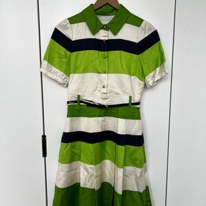 Vintage silk Kate Spade colorblock dress with original belt